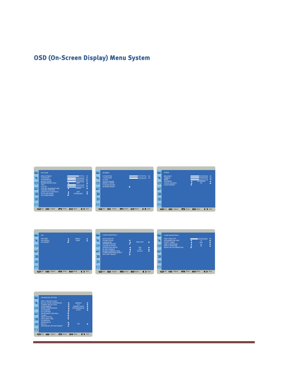 Osd (on-screen display) menu system, Page 40 osd (on-screen display) menu system | InFocus INF5520 User Manual | Page 42 / 62