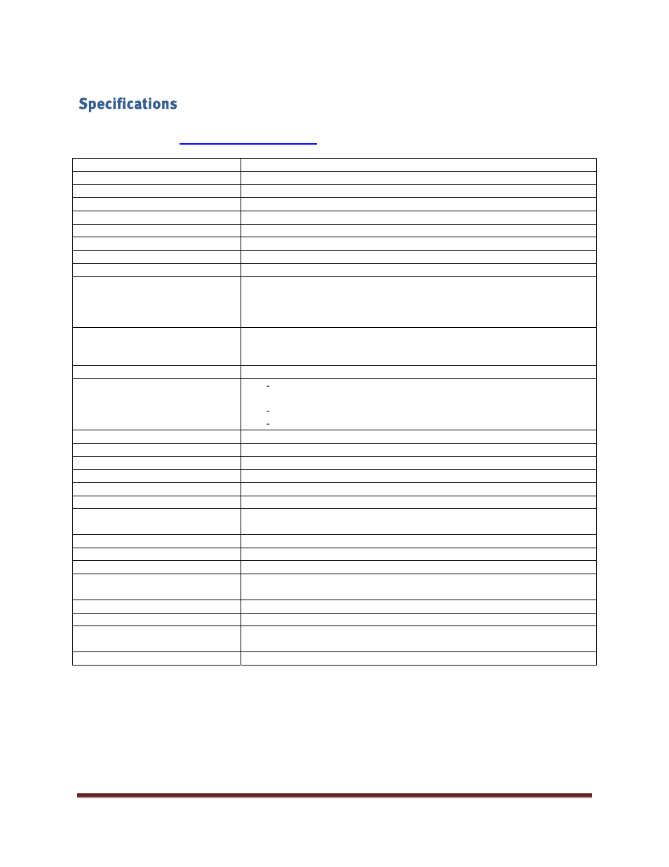 Specifications | InFocus INF5520 User Manual | Page 57 / 62