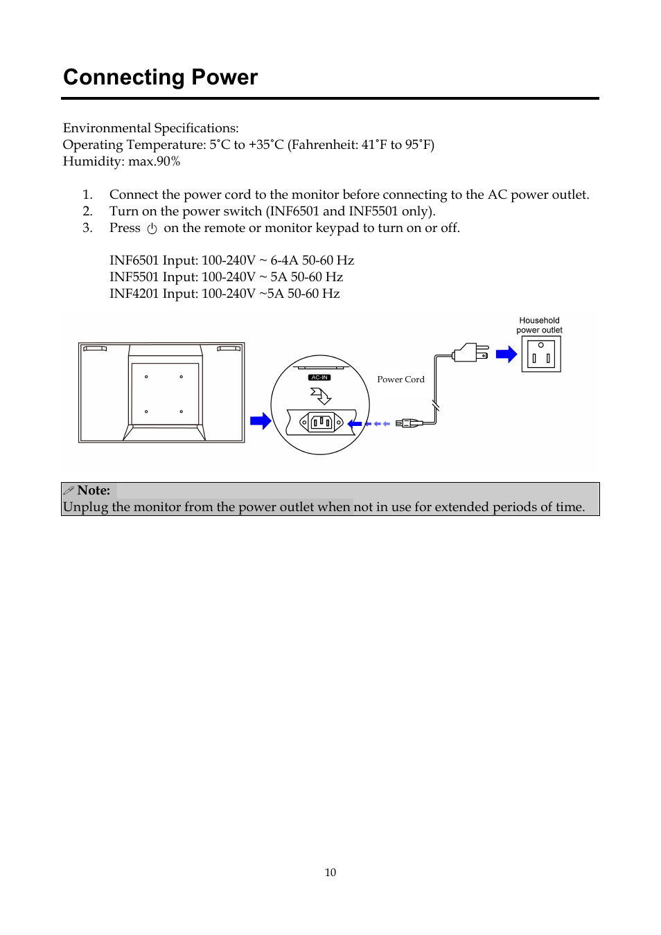 Connecting power | InFocus ST-HB55A User Manual | Page 11 / 39