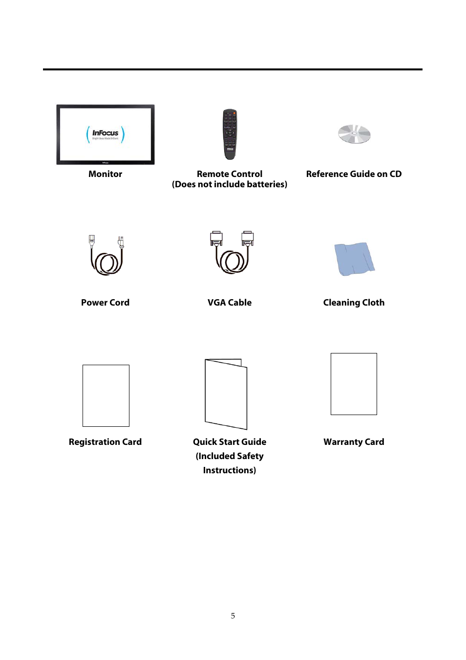 Shipping contents | InFocus ST-HB55A User Manual | Page 6 / 39