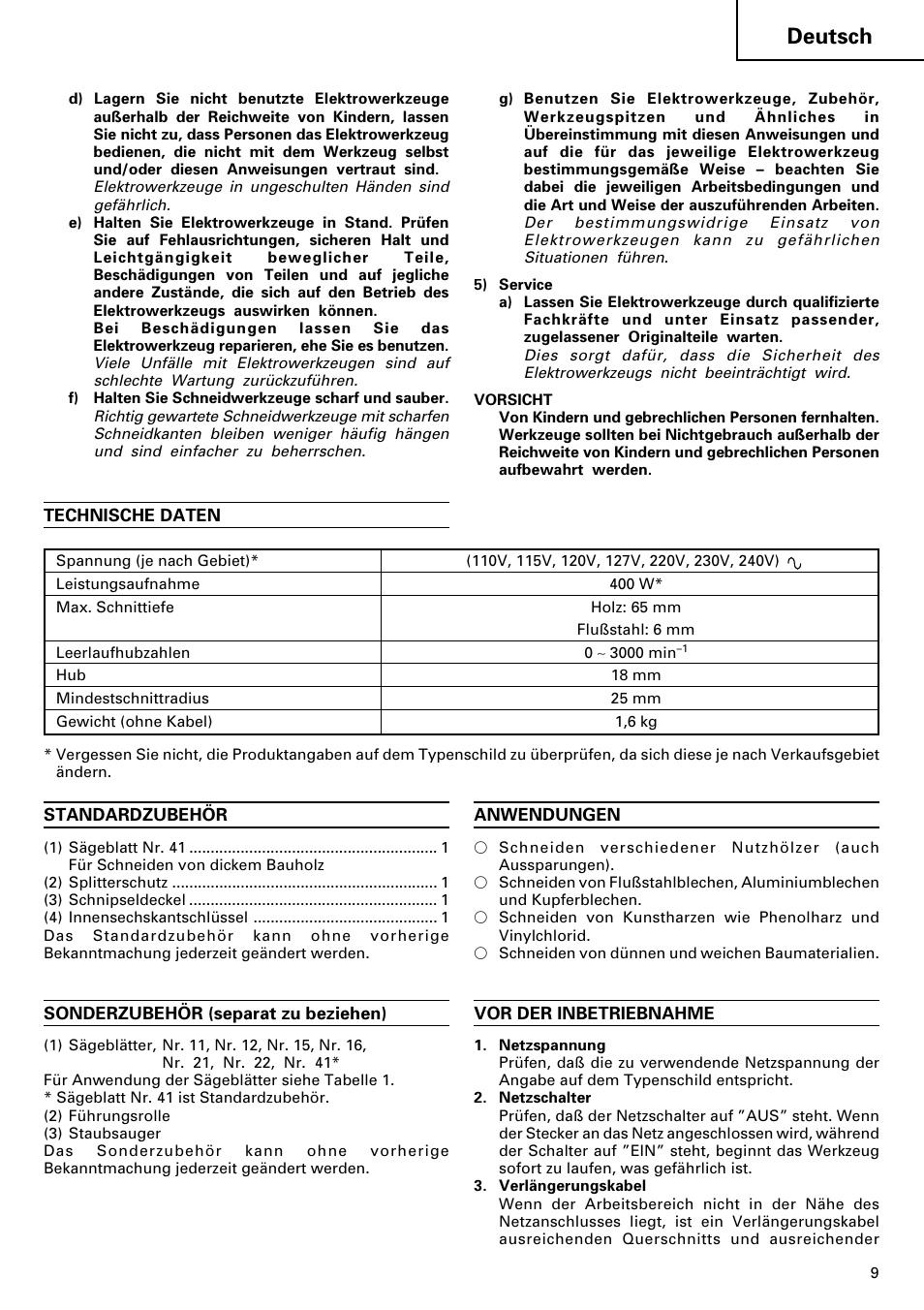 Deutsch | InFocus F C J 65V User Manual | Page 11 / 38