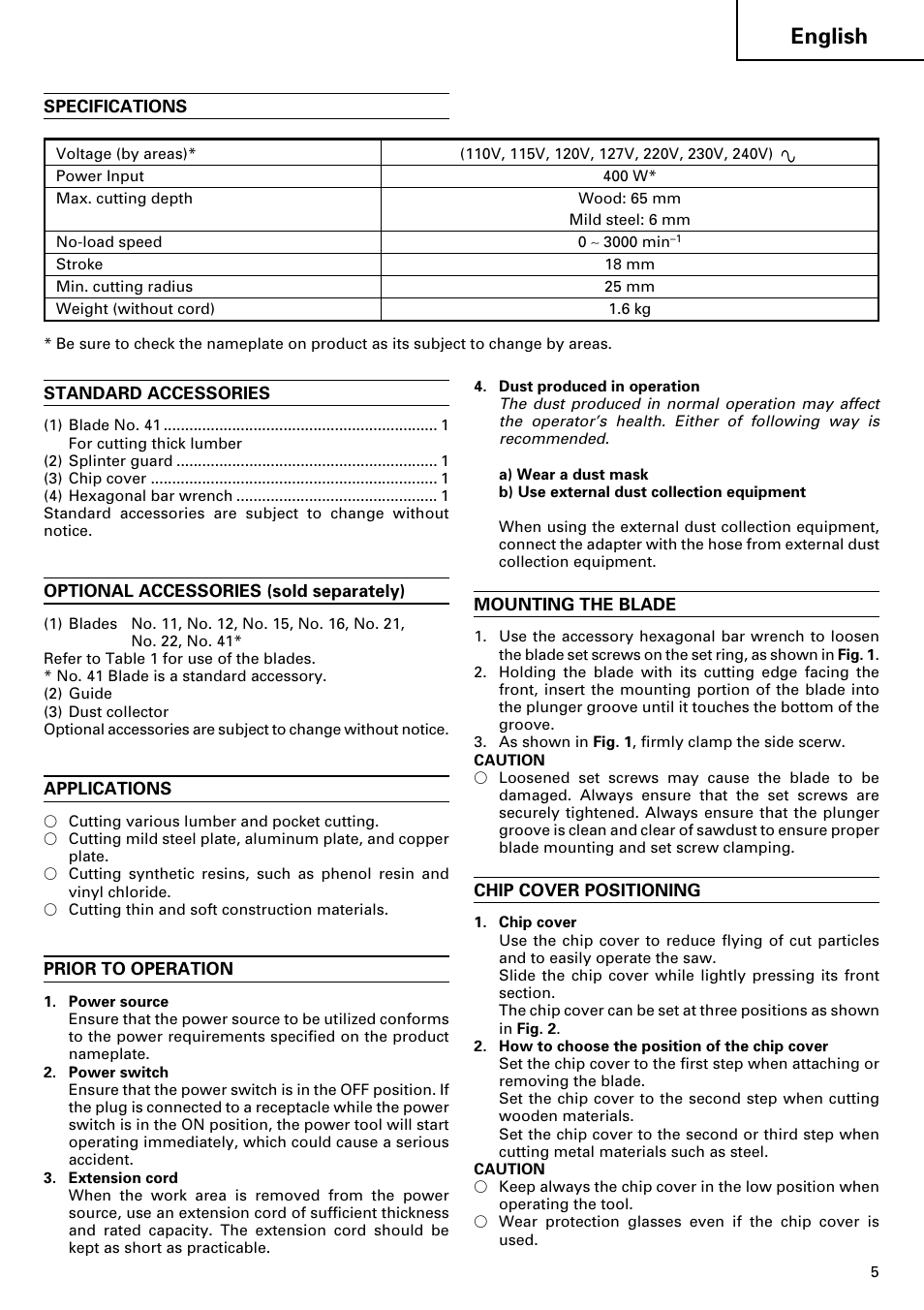 English | InFocus F C J 65V User Manual | Page 7 / 38