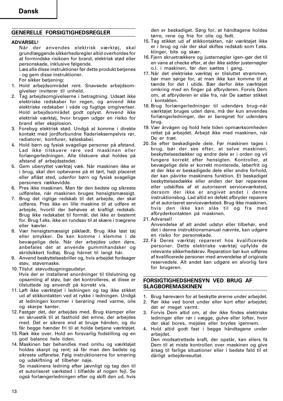 Dansk | InFocus DH 24PD2 User Manual | Page 14 / 46