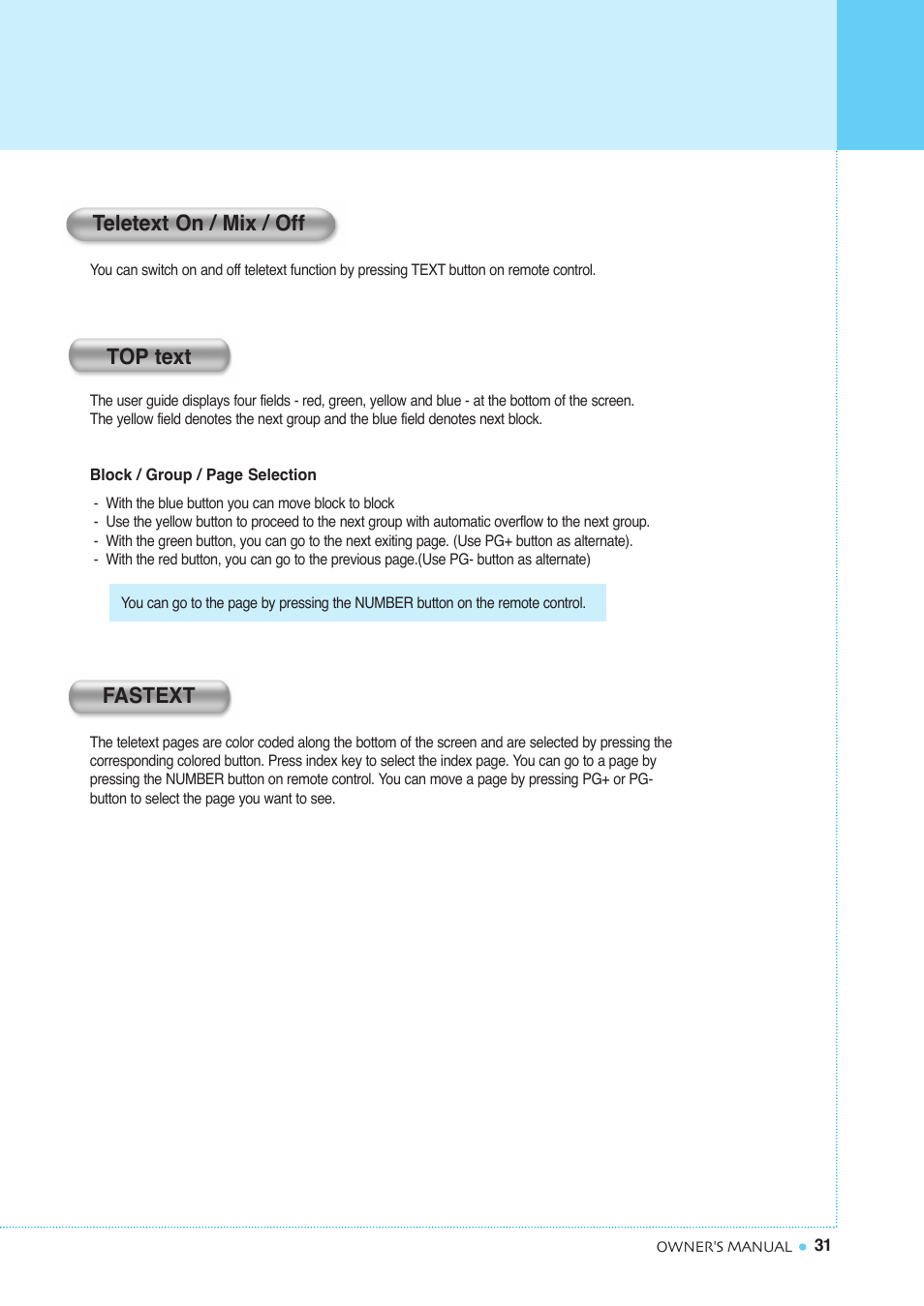 Teletext | InFocus TD40 PAL User Manual | Page 32 / 55