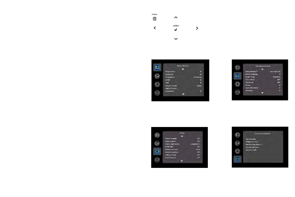 Using the menus | InFocus IN1503 User Manual | Page 27 / 40