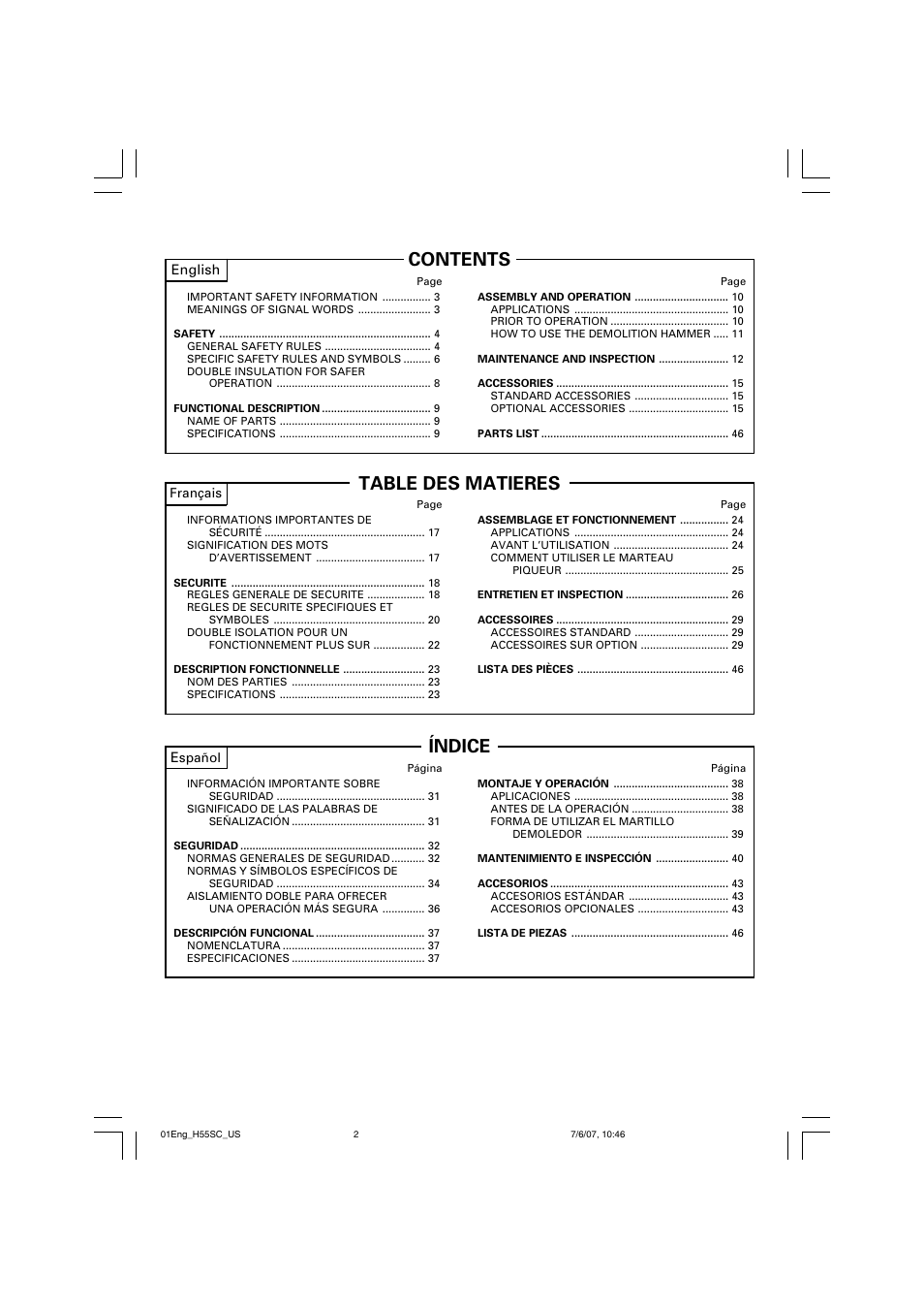 InFocus H55SC User Manual | Page 2 / 48