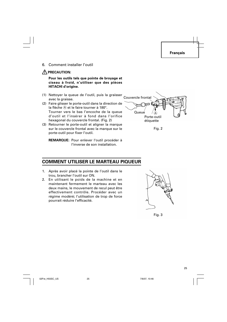 Comment utiliser le marteau piqueur | InFocus H55SC User Manual | Page 25 / 48