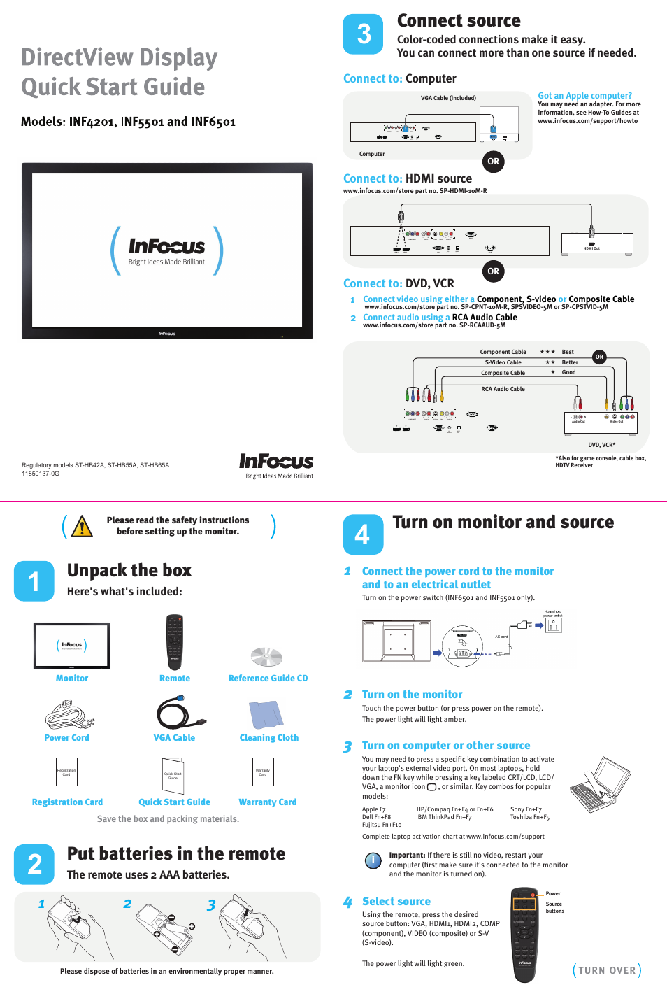 InFocus ST-HB42A User Manual | 2 pages
