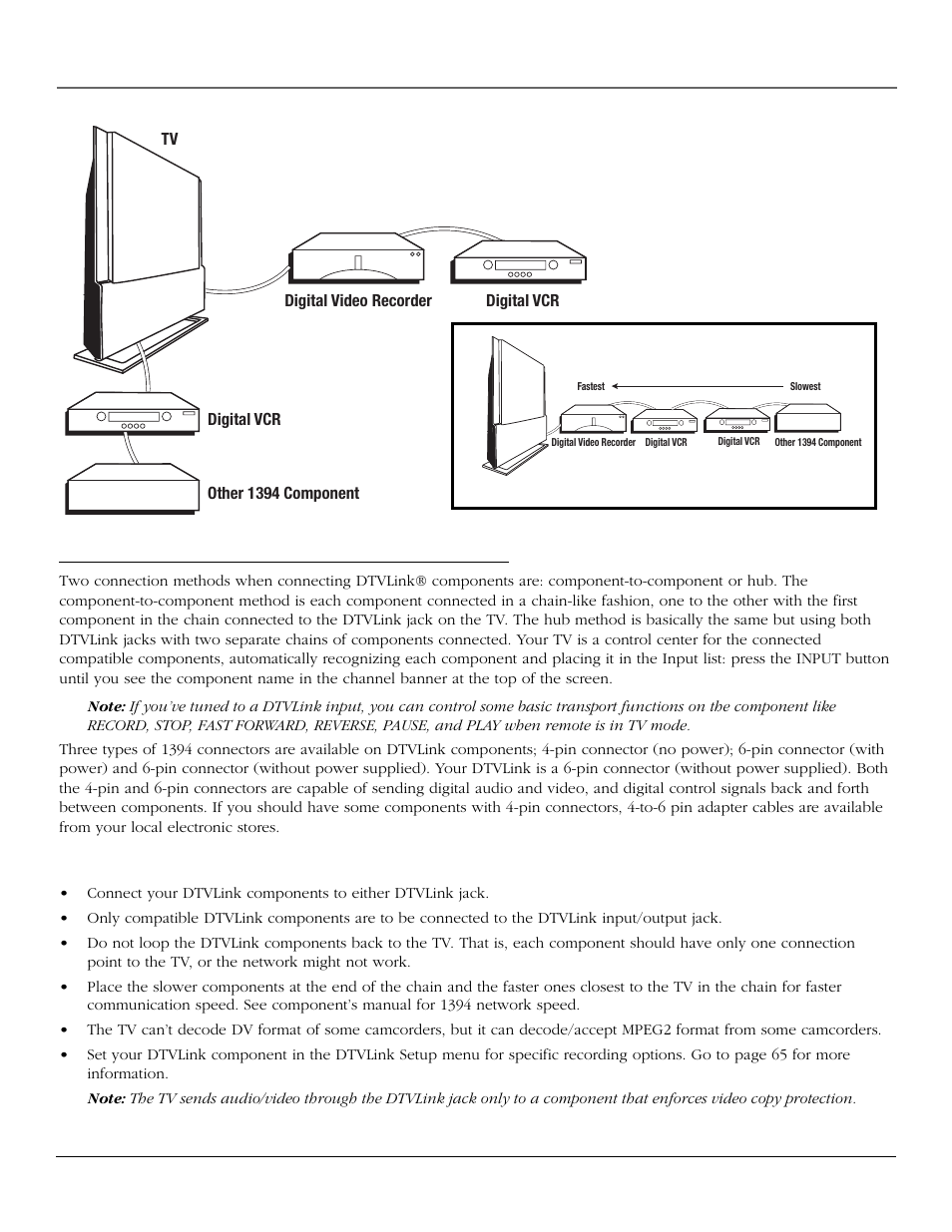 Connections & setup, How to connect: tv + dtvlink components | InFocus 61md10 User Manual | Page 20 / 100
