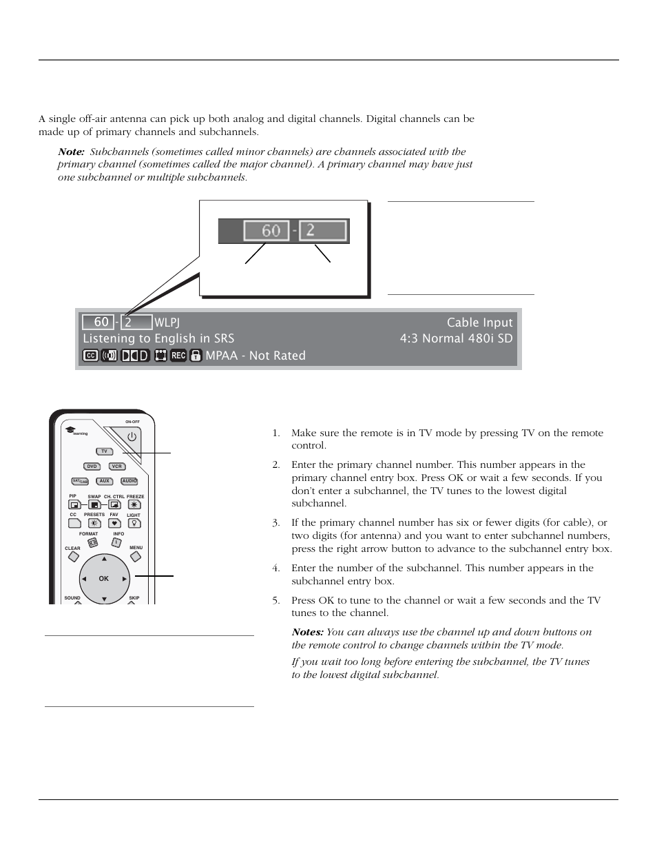 Using the tv’s features, Digital or analog tv channels, Direct tuning to a channel | Chapter 3 39 | InFocus 61md10 User Manual | Page 41 / 100