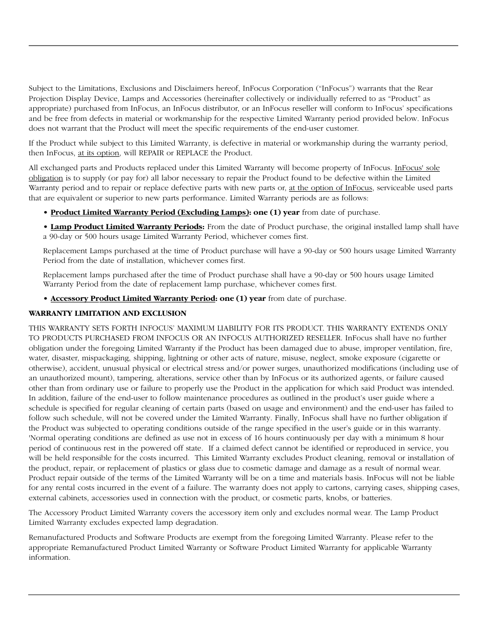 References, Limited warranty | InFocus 61md10 User Manual | Page 85 / 100