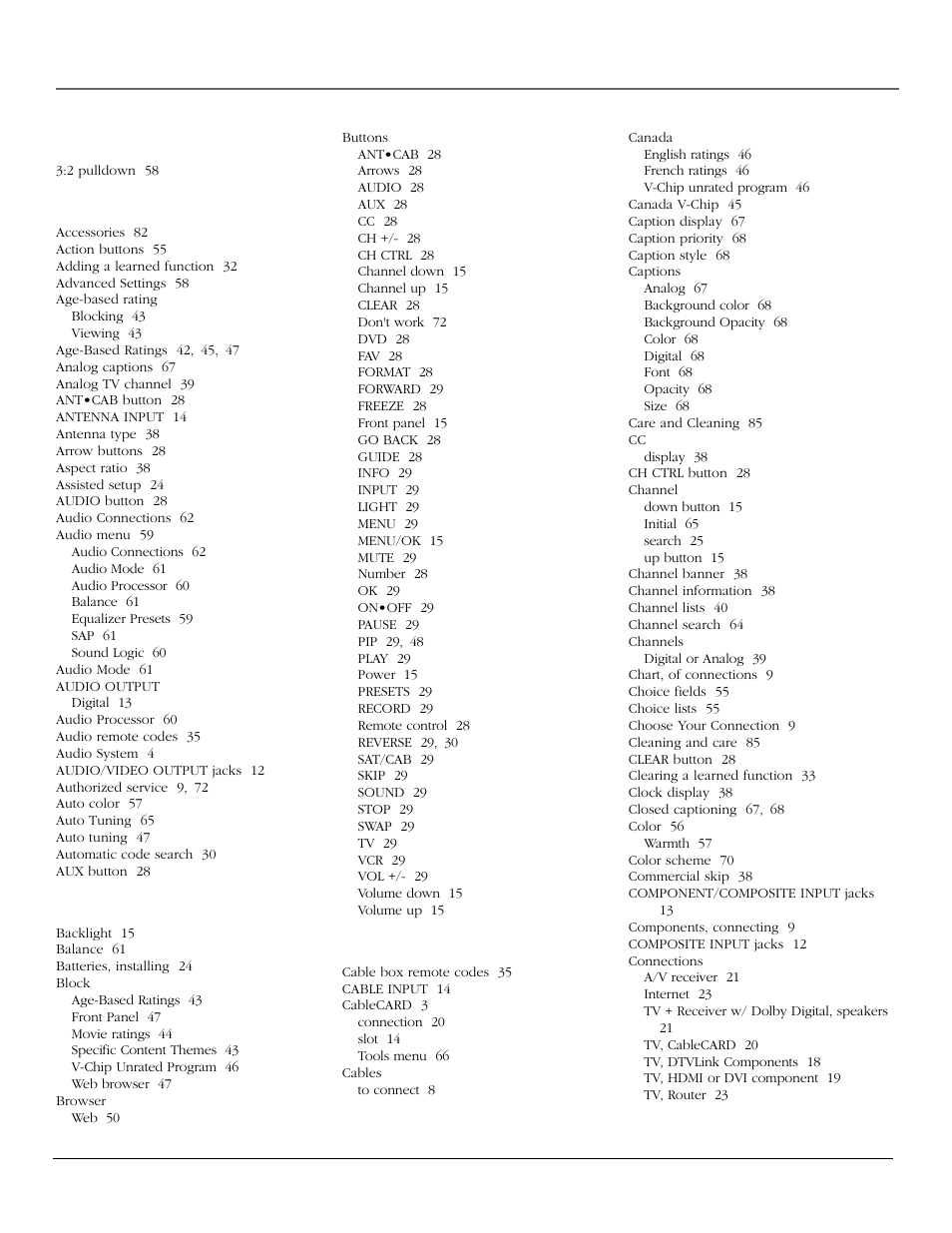 Index | InFocus 61md10 User Manual | Page 88 / 100