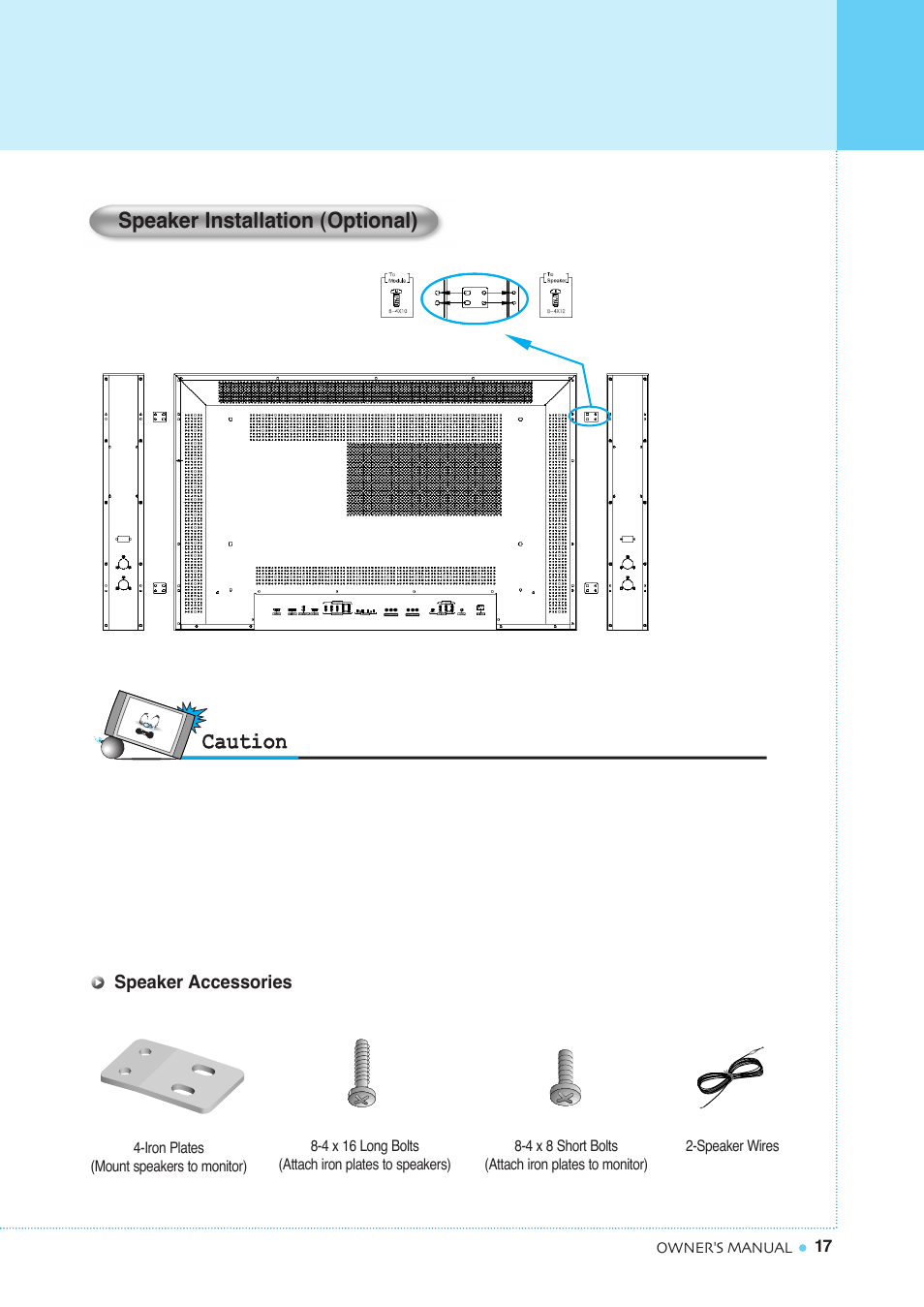 Installation, Speaker installation (optional) | InFocus TD40 NTSC User Manual | Page 18 / 53