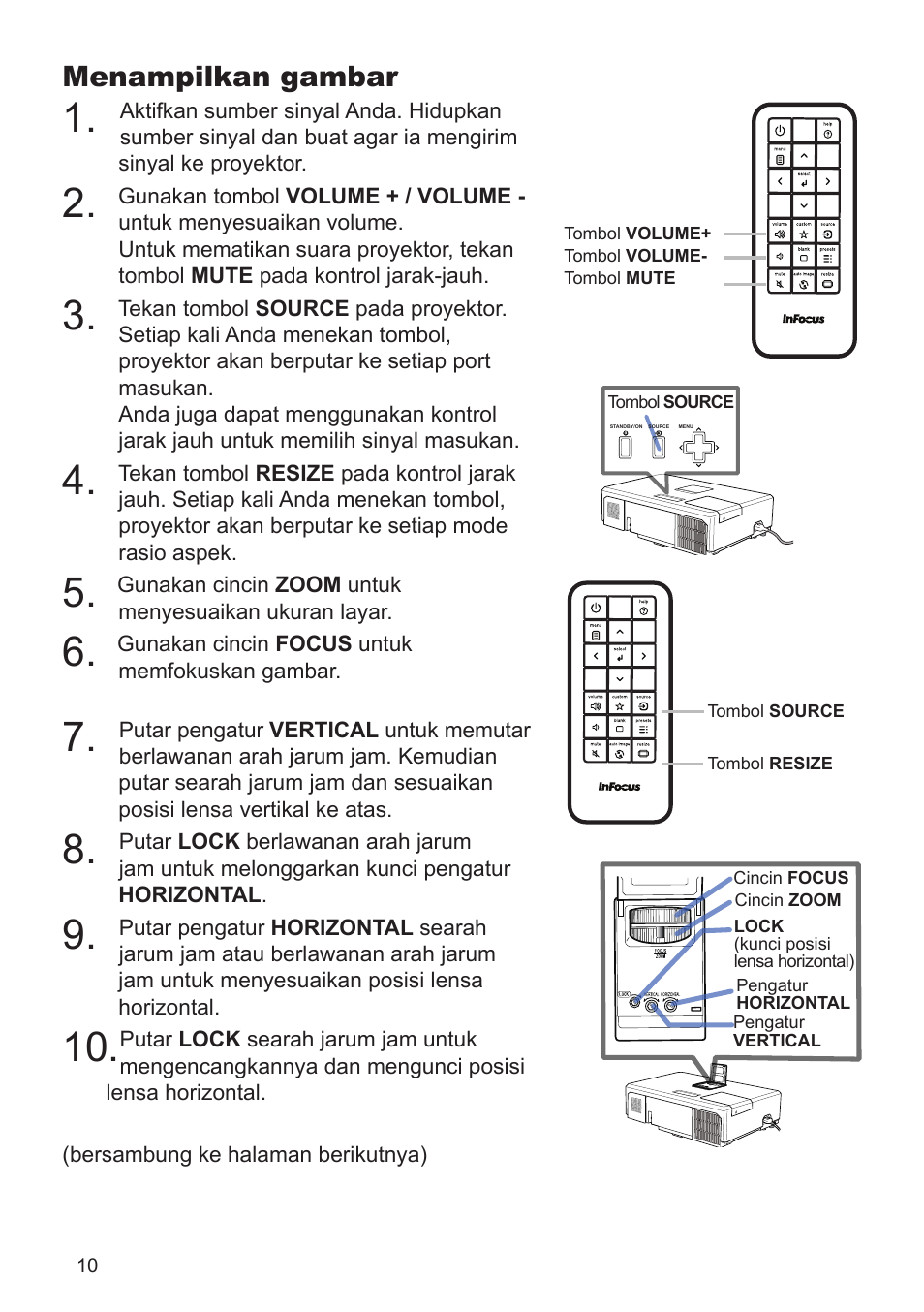 Menampilkan gambar | InFocus IN5124 User Manual | Page 14 / 42