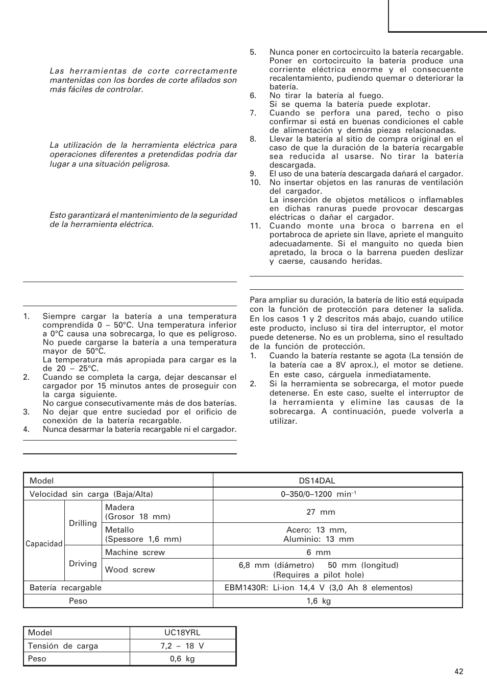 Español | InFocus DS 14DAL User Manual | Page 43 / 70