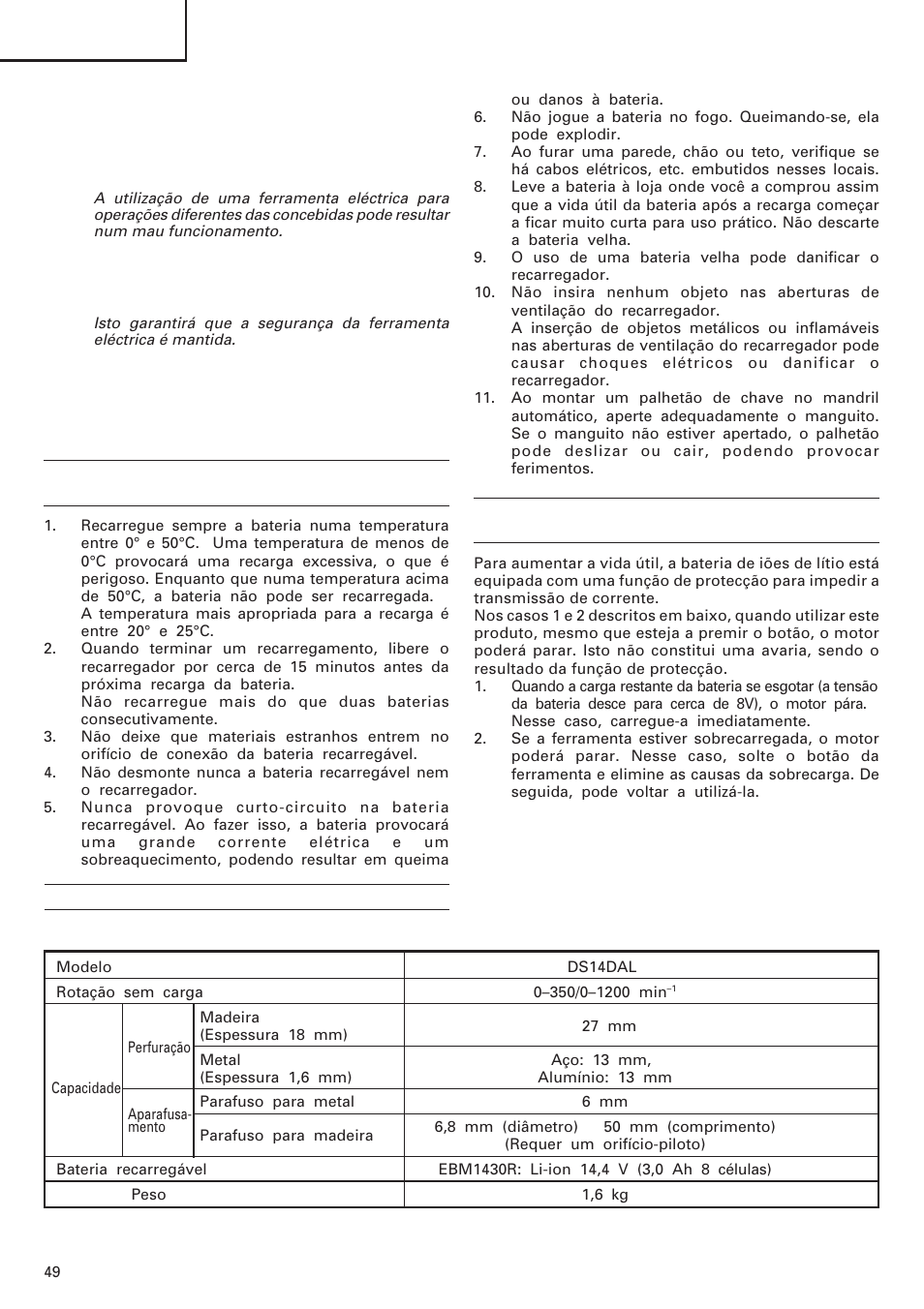 Português | InFocus DS 14DAL User Manual | Page 50 / 70