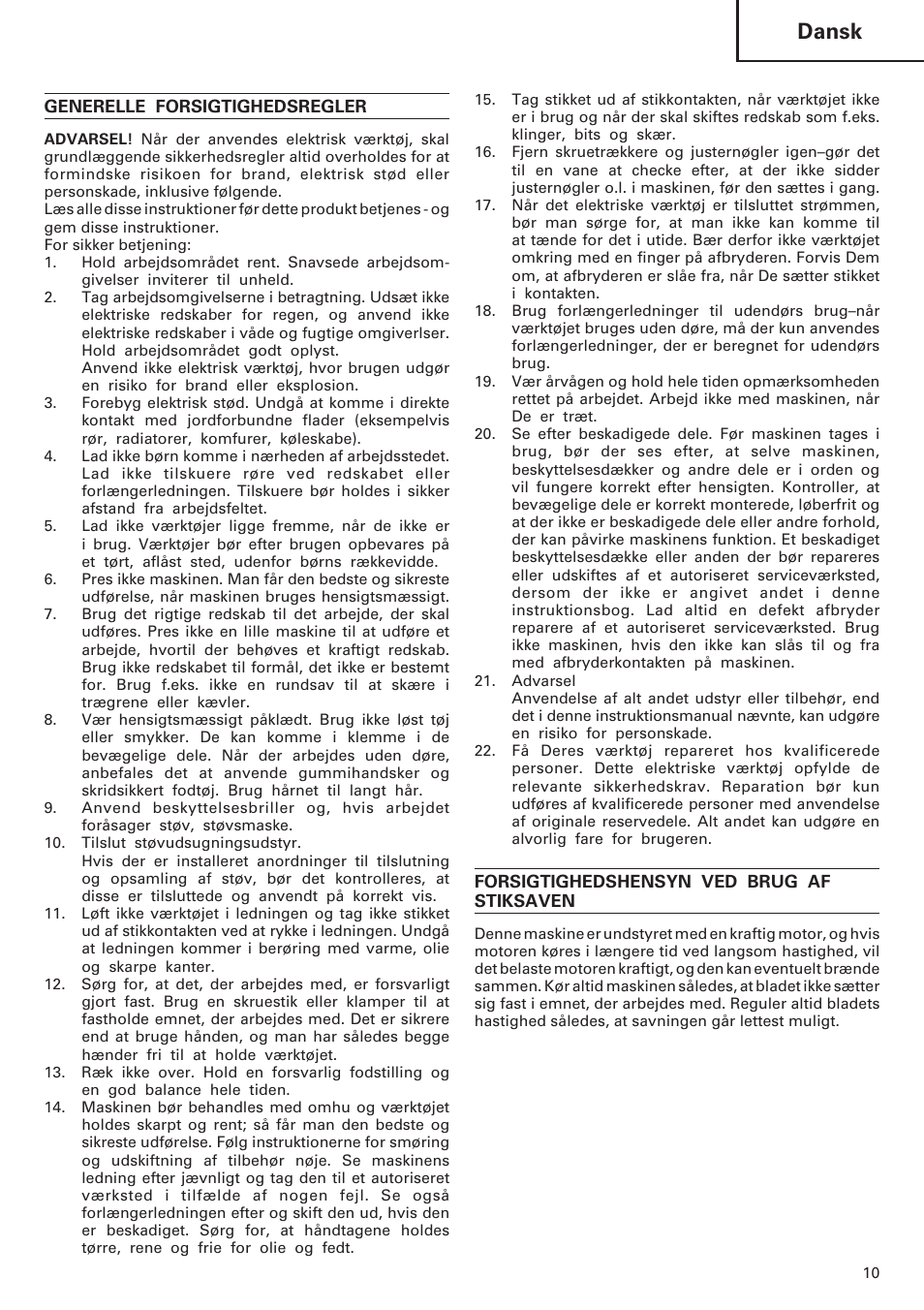 Dansk | InFocus CJ120VA User Manual | Page 11 / 34