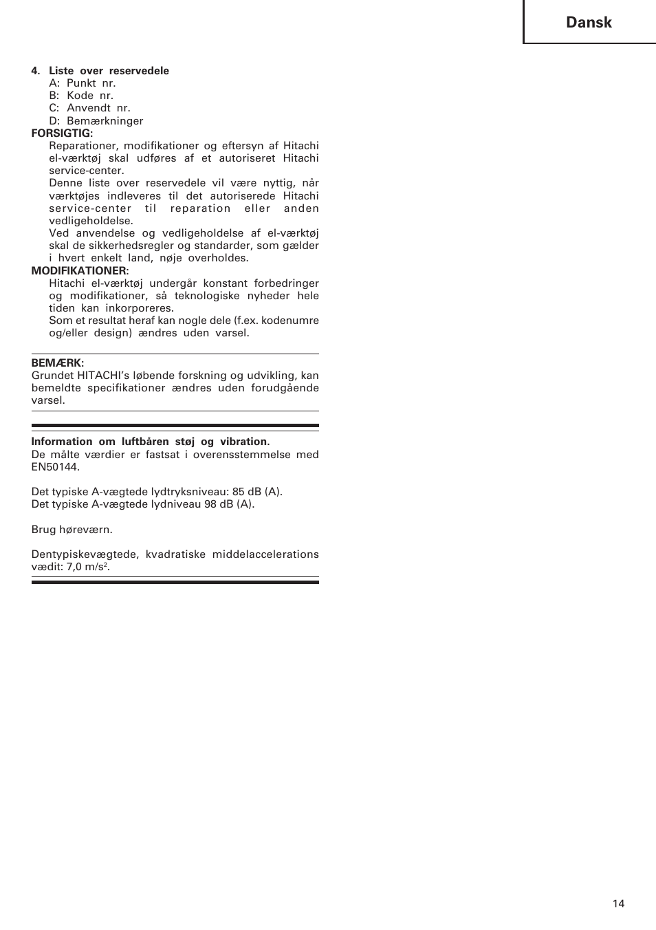Dansk | InFocus CJ120VA User Manual | Page 15 / 34