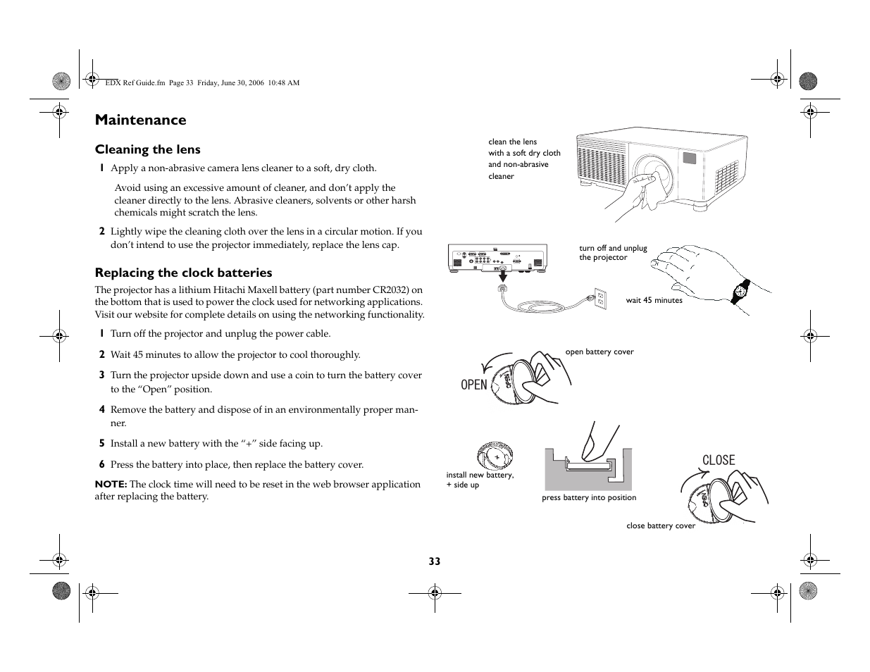 Maintenance | InFocus IN42ff User Manual | Page 34 / 49