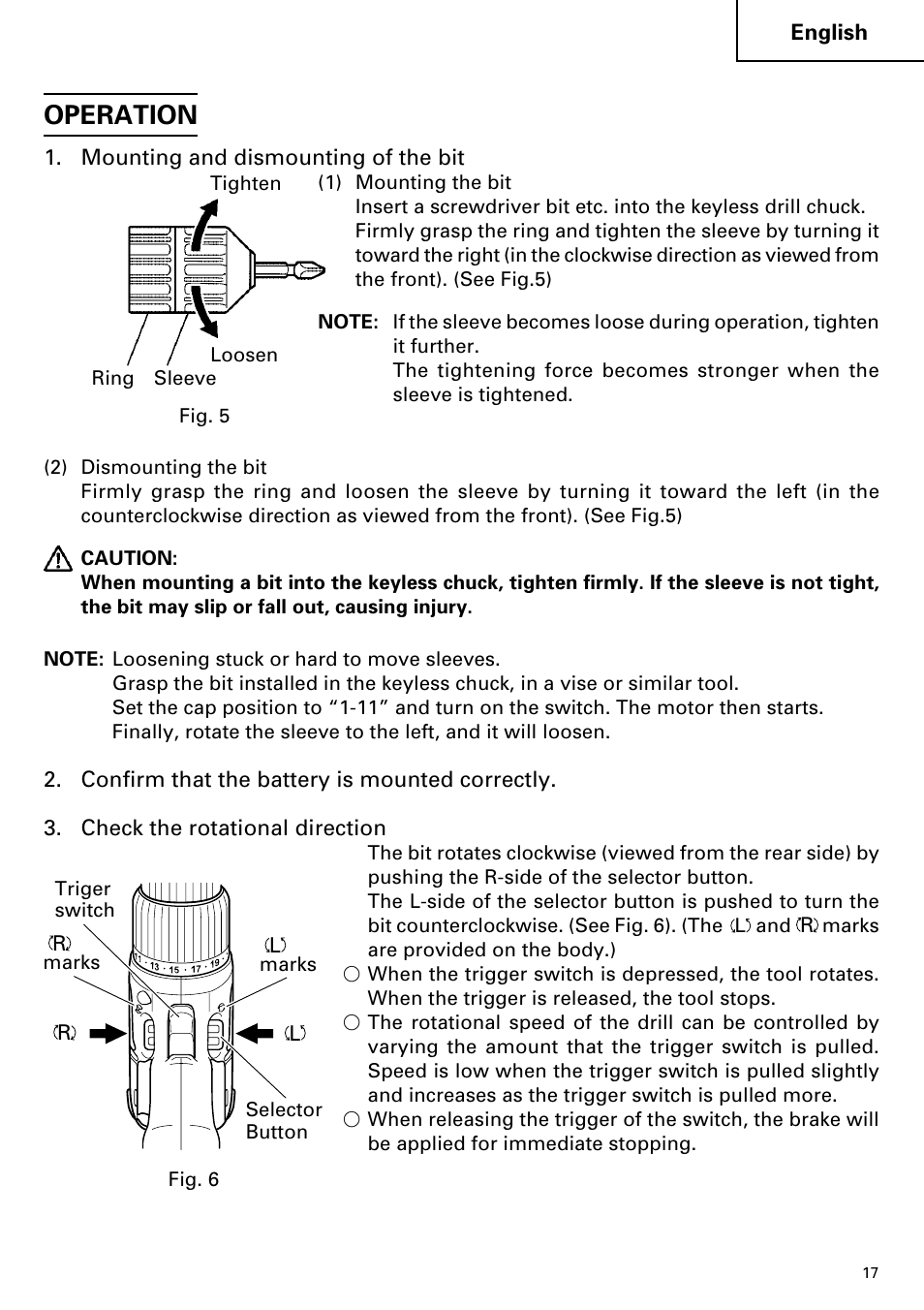 Operation | InFocus DS 14DVF User Manual | Page 17 / 68