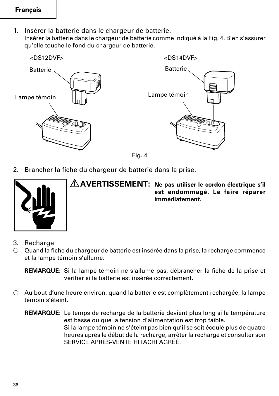 Avertissement | InFocus DS 14DVF User Manual | Page 36 / 68