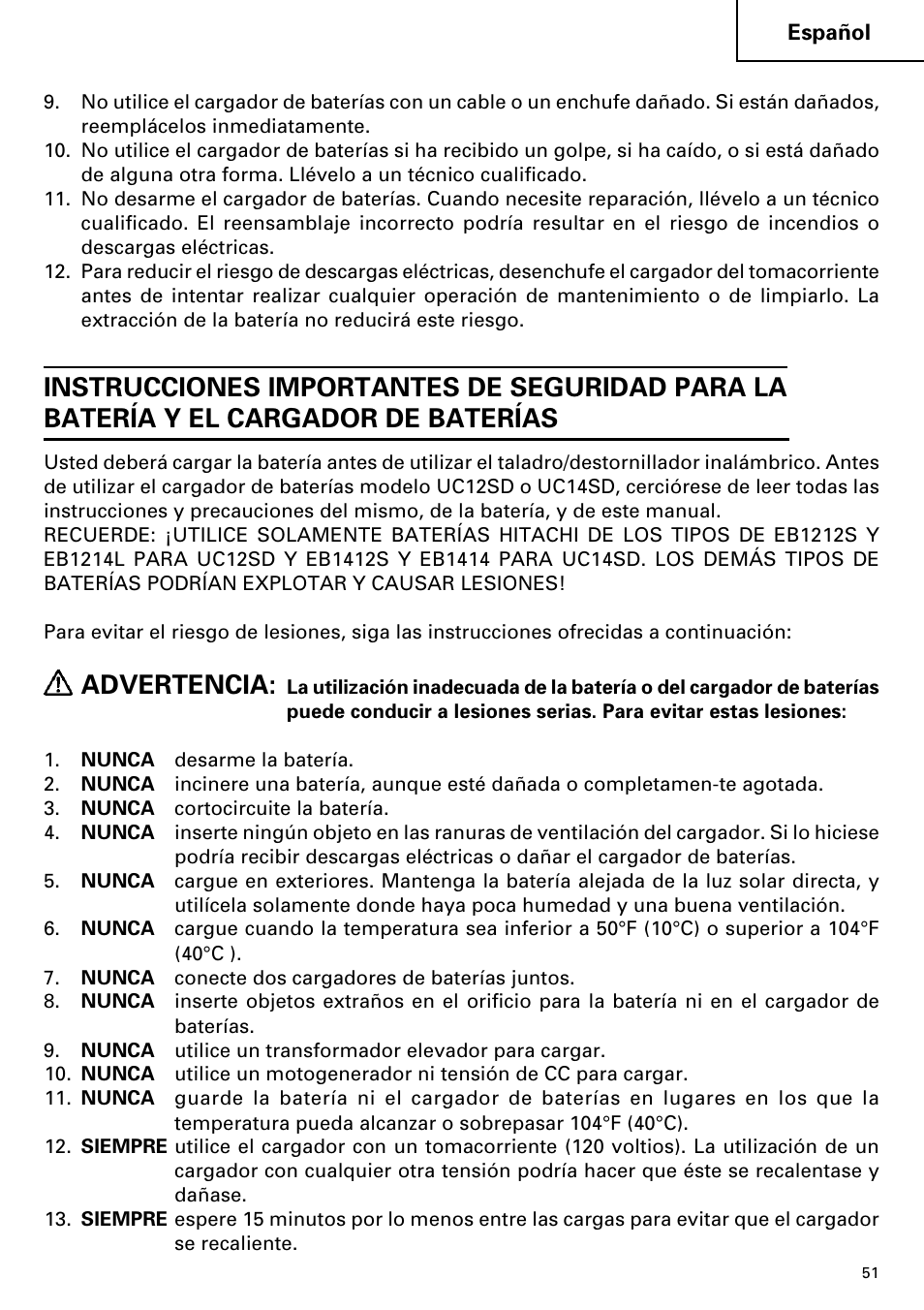 Advertencia | InFocus DS 14DVF User Manual | Page 51 / 68