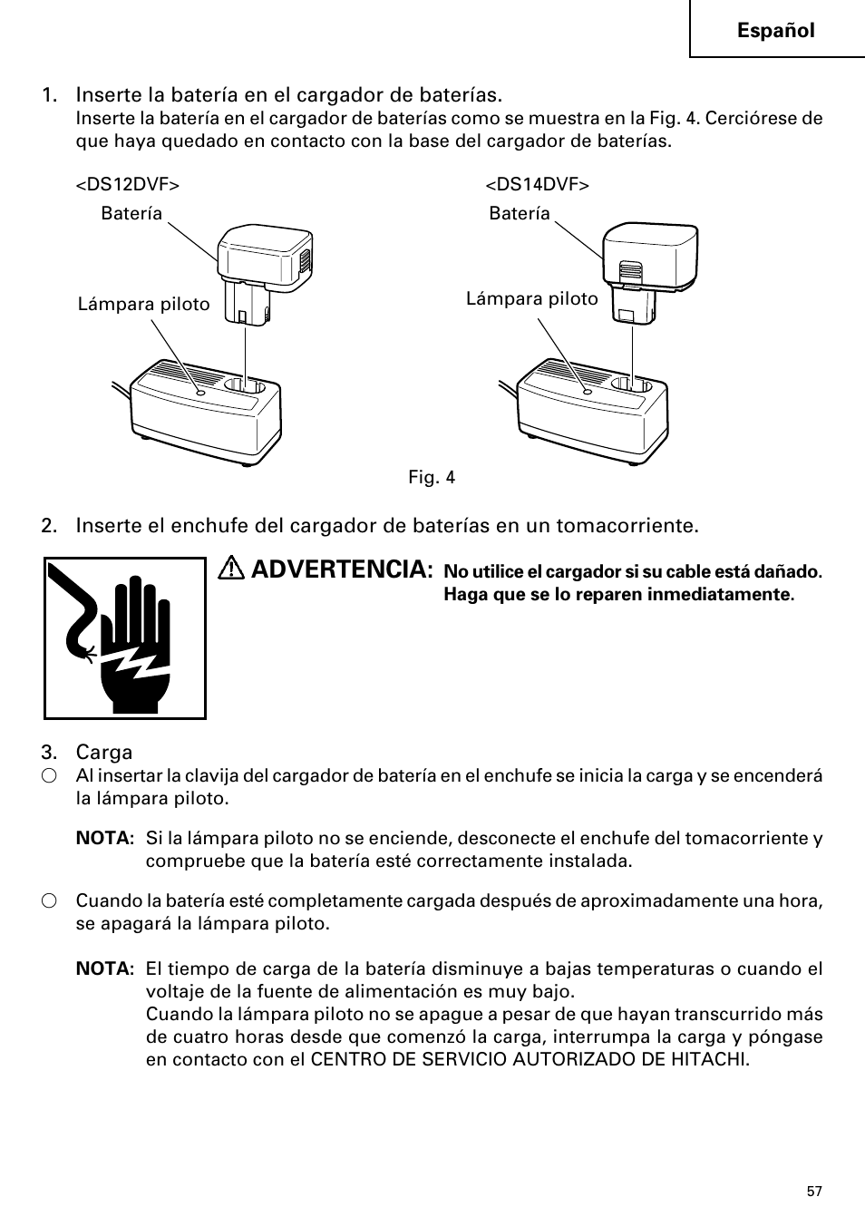 Advertencia | InFocus DS 14DVF User Manual | Page 57 / 68