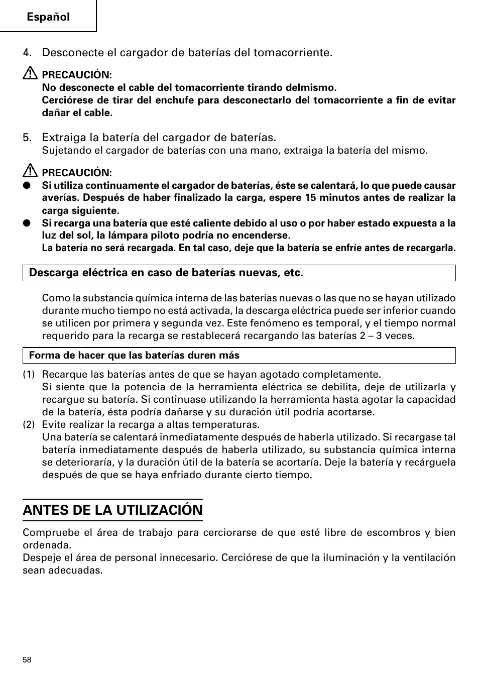 Antes de la utilización | InFocus DS 14DVF User Manual | Page 58 / 68