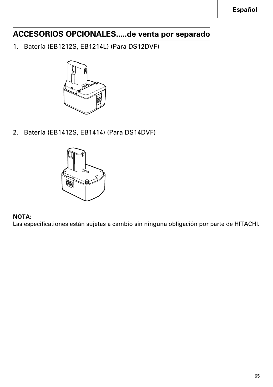 Accesorios opcionales.....de venta por separado | InFocus DS 14DVF User Manual | Page 65 / 68