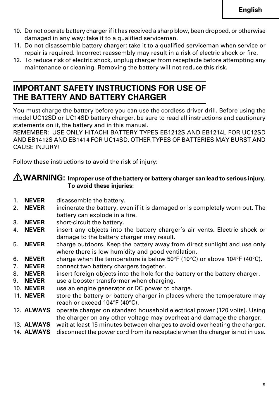 Warning | InFocus DS 14DVF User Manual | Page 9 / 68