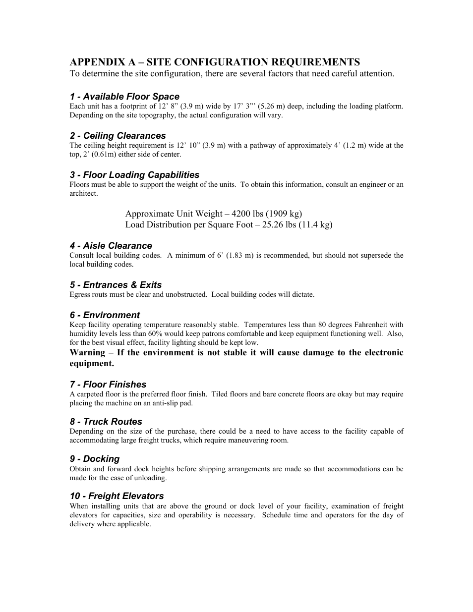 Appendix a – site configuration requirements | InFocus MaxFlight MT3000(B) User Manual | Page 24 / 121