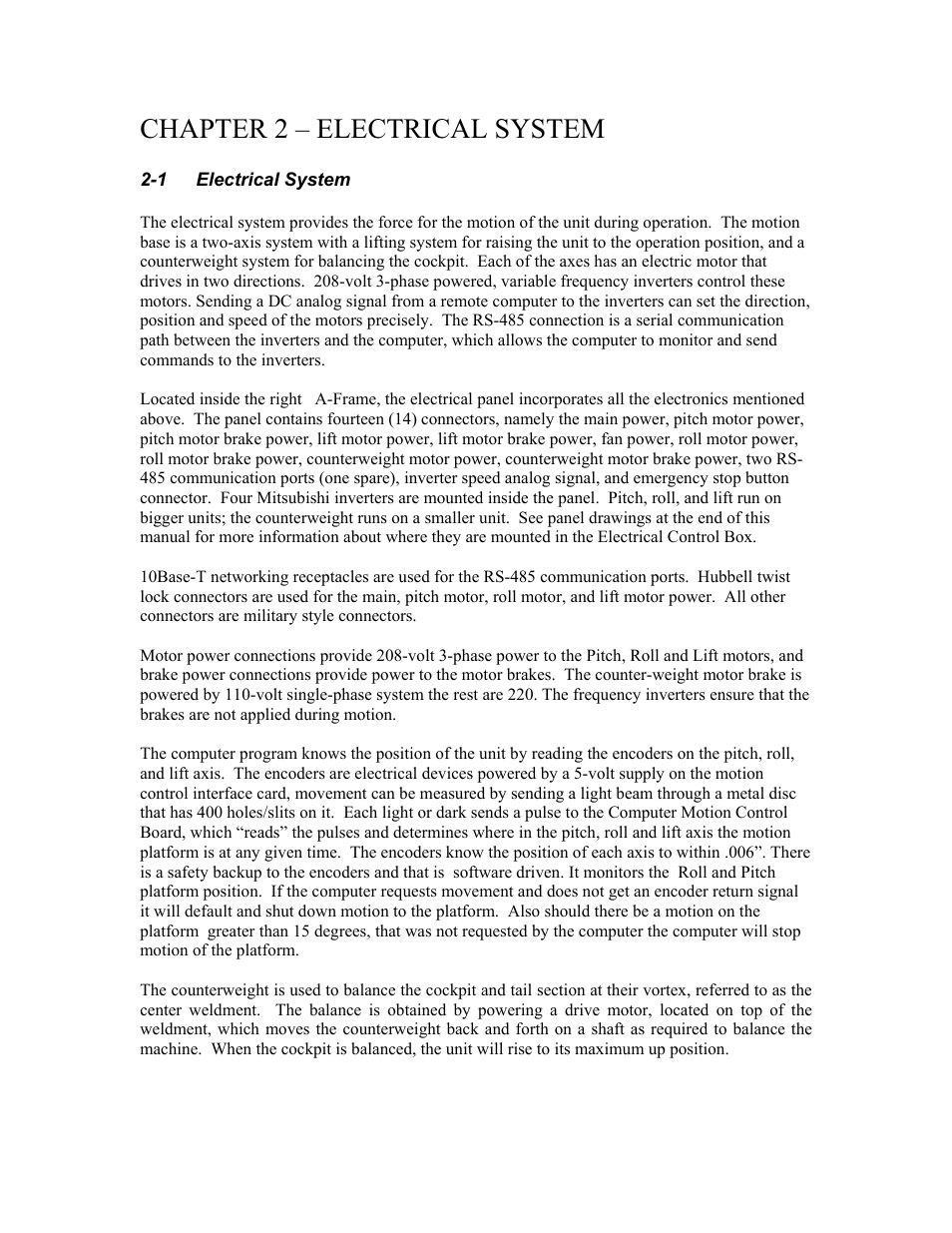 Chapter 2 – electrical system | InFocus MaxFlight MT3000(B) User Manual | Page 33 / 121