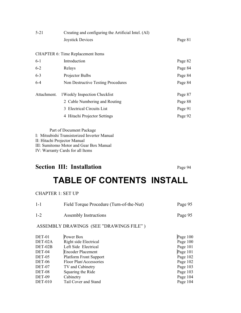 Table of contents install | InFocus MaxFlight MT3000(B) User Manual | Page 6 / 121