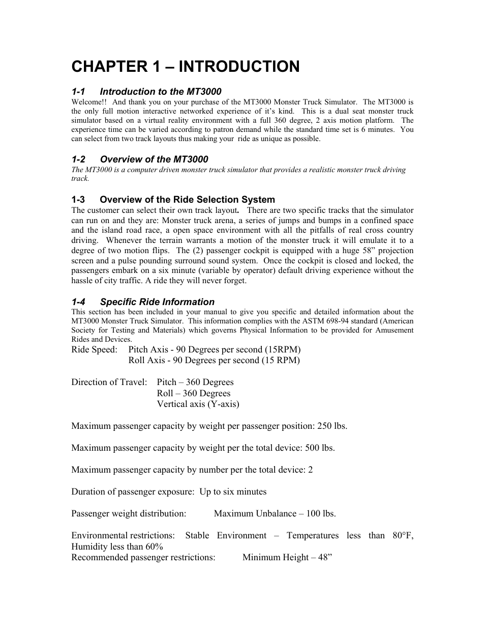 Chapter 1 – introduction | InFocus MaxFlight MT3000(B) User Manual | Page 9 / 121