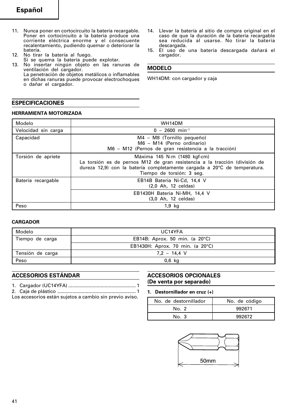 Español | InFocus WH14DM User Manual | Page 42 / 66