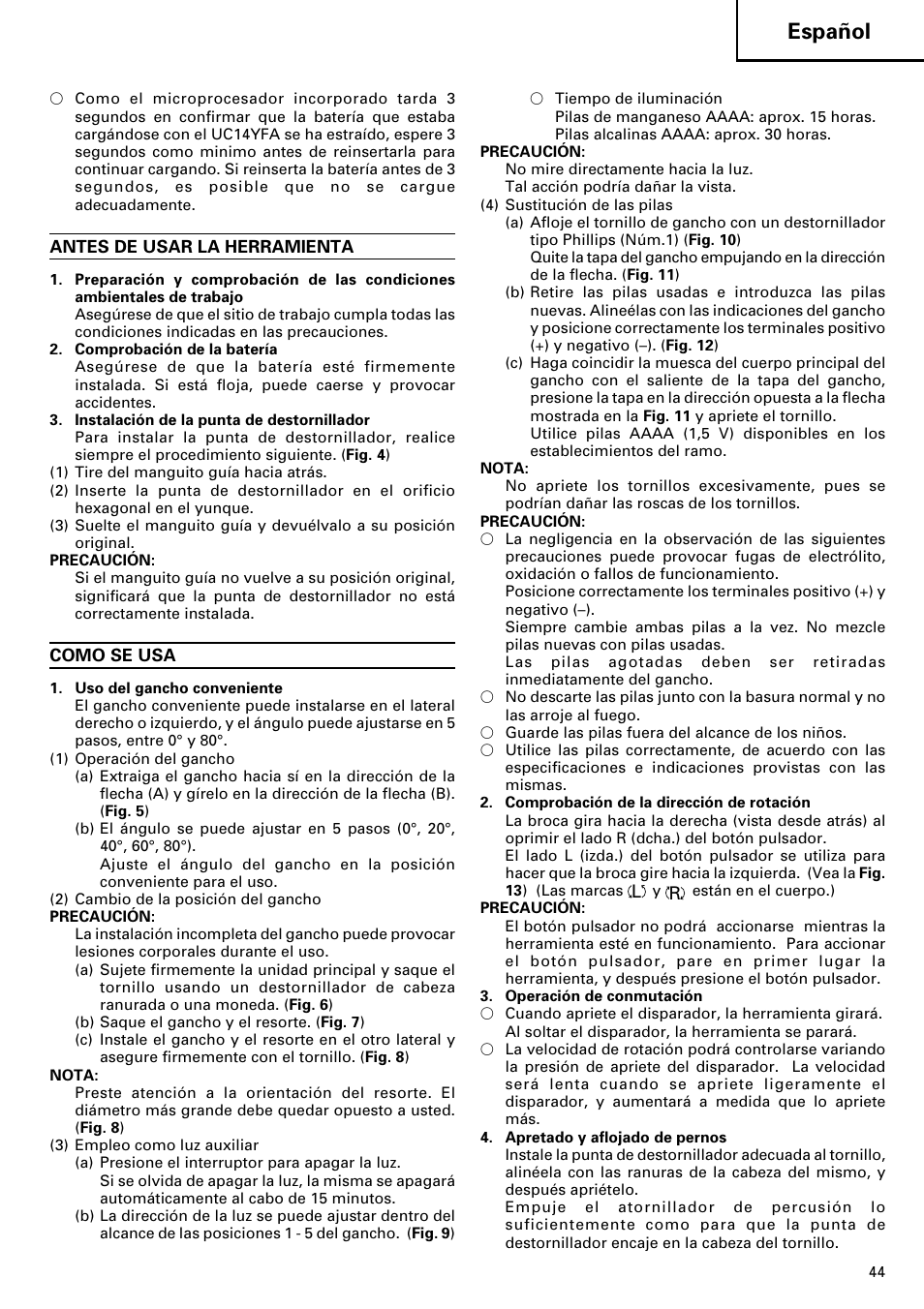 Español | InFocus WH14DM User Manual | Page 45 / 66
