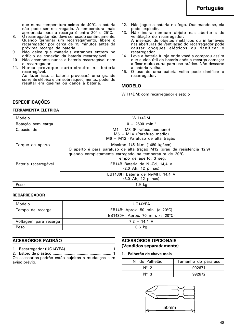 Português | InFocus WH14DM User Manual | Page 49 / 66