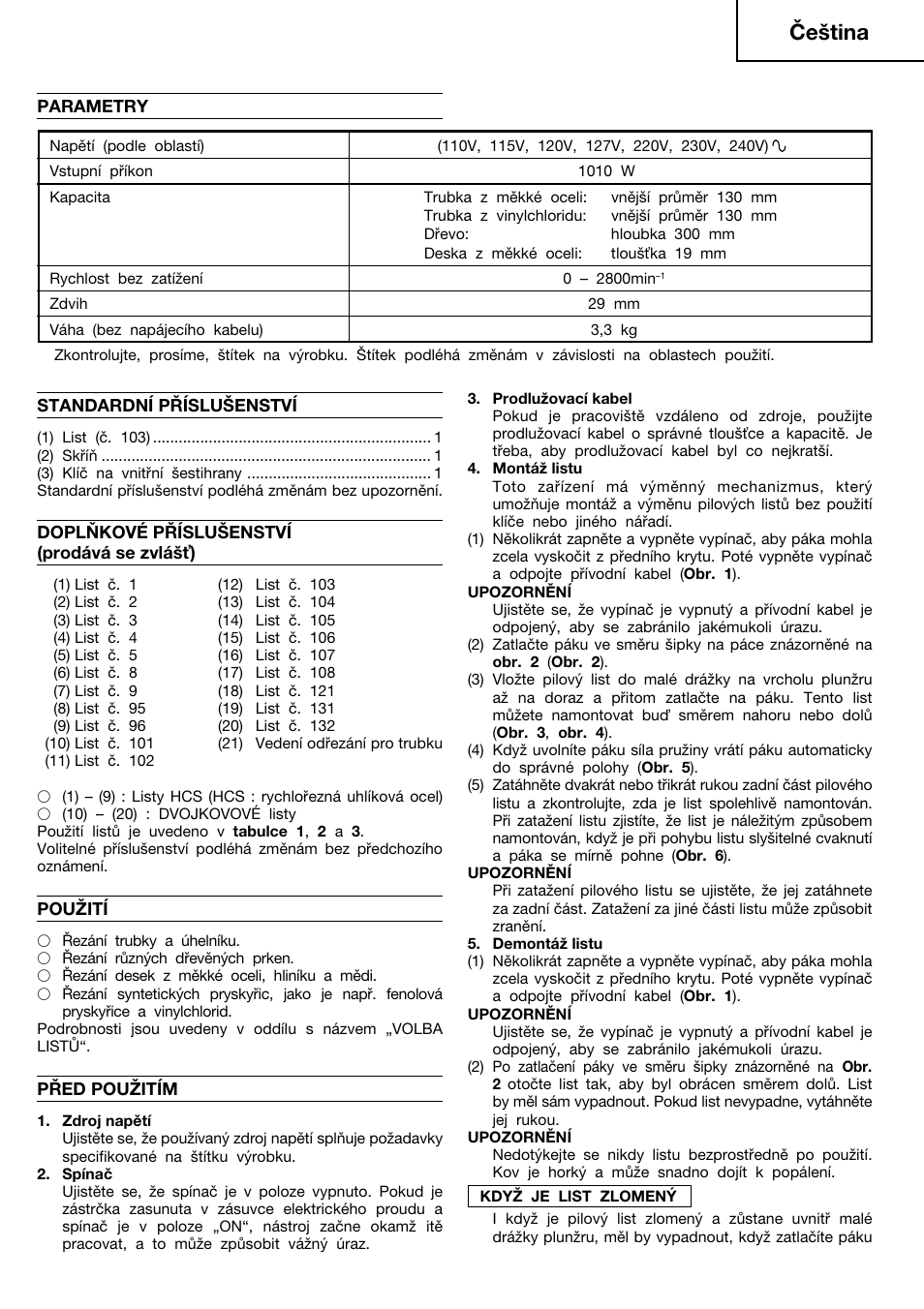 Čeština | InFocus CR 13V User Manual | Page 35 / 54