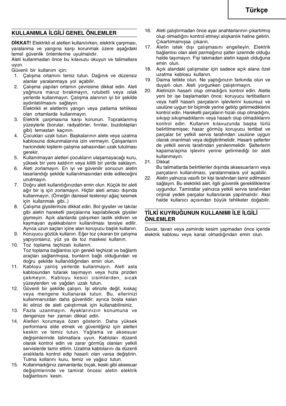 Türkçe | InFocus CR 13V User Manual | Page 39 / 54