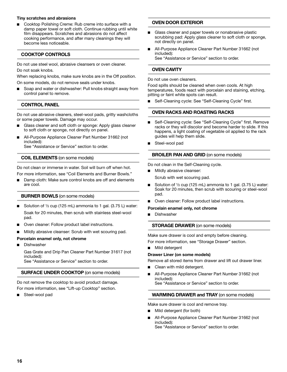 Inglis Home Appliances Range User Manual | Page 16 / 20