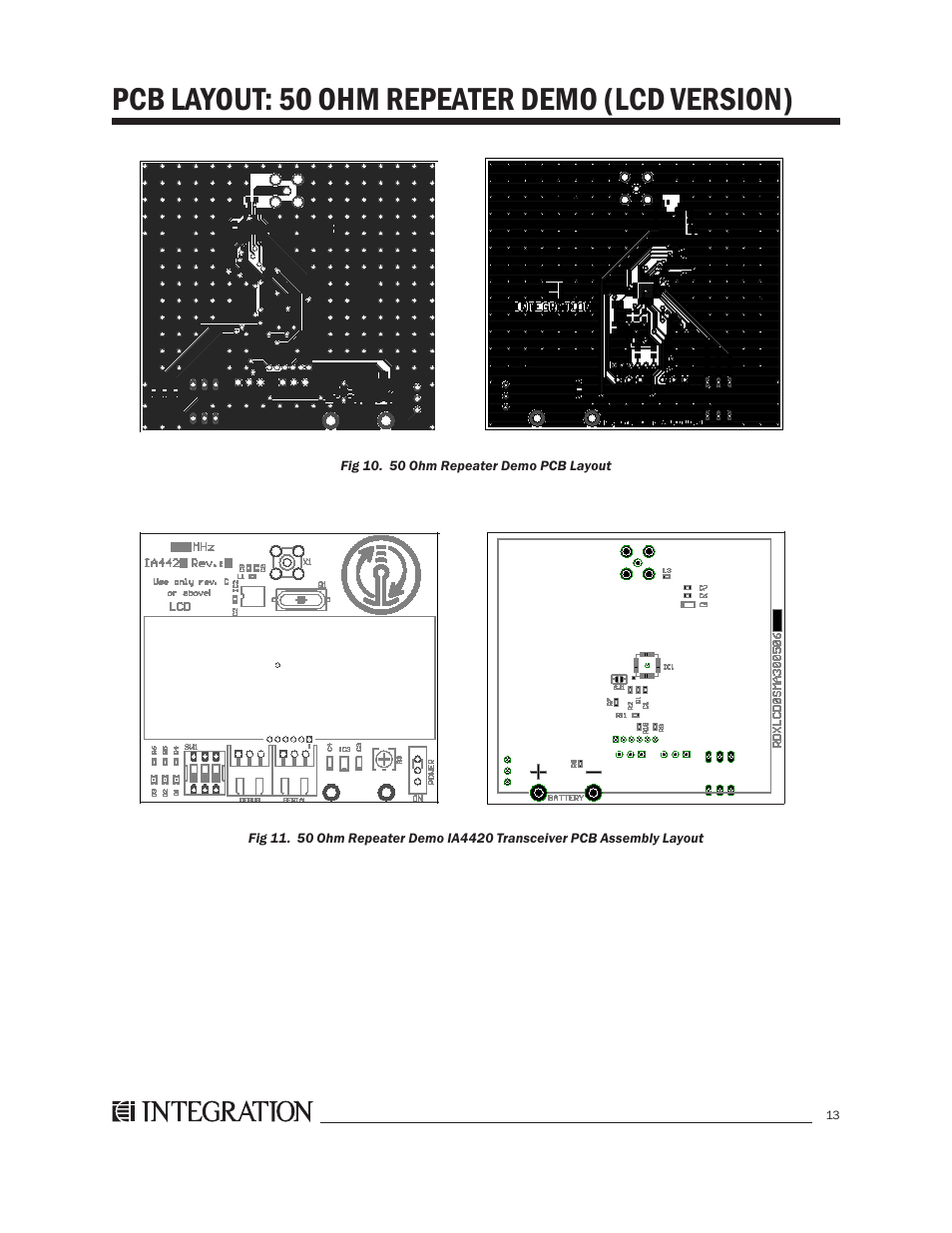 Pcb layout: 50 ohm repeater demo (lcd version) | Integration 2.0r User Manual | Page 17 / 26