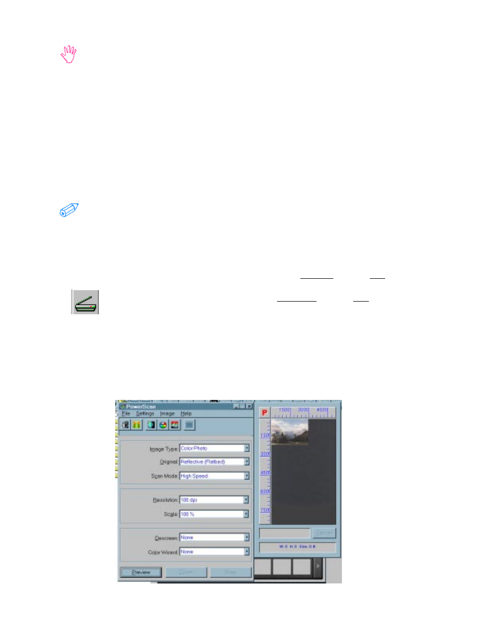 Document placement, Starting the scan, Twain user interface, scanning controls | IBM Ricoh FB750 User Manual | Page 23 / 66