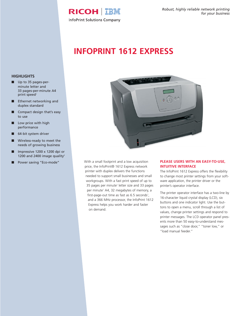 IBM Ricoh 1612 User Manual | 7 pages
