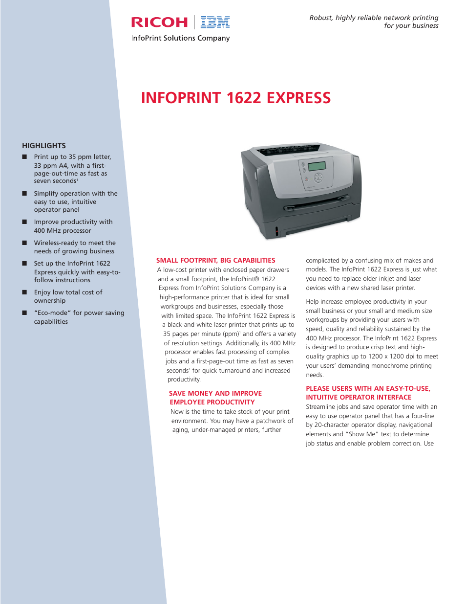 IBM Ricoh 1622 User Manual | 7 pages