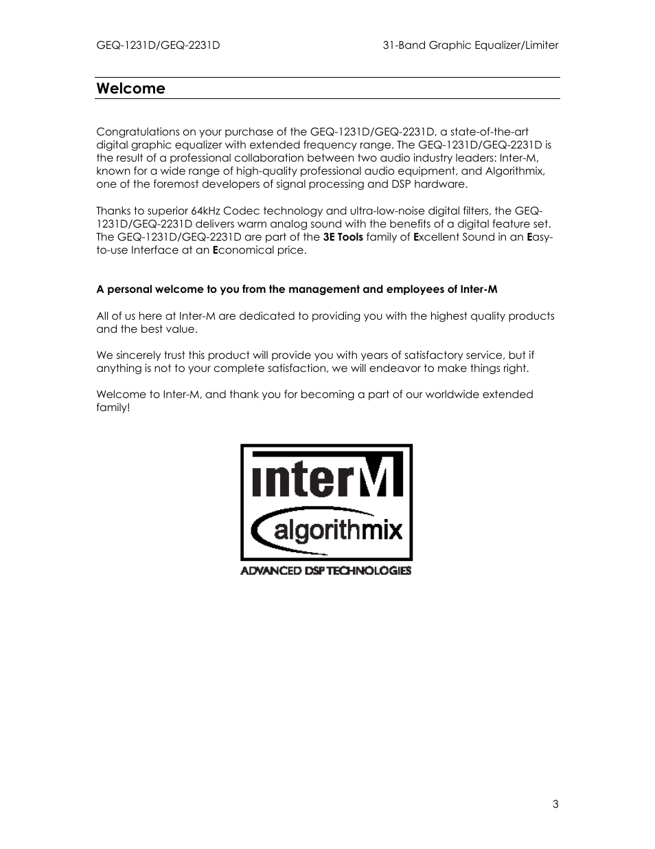 Welcome | Intermec GEQ-2231D User Manual | Page 3 / 19