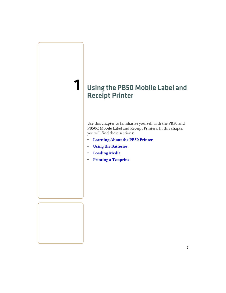 Using the pb50 mobile label and receipt printer | Intermec PB50 User Manual | Page 11 / 72