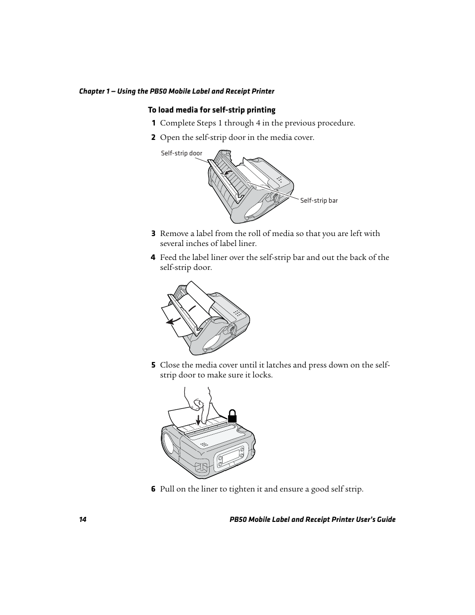 To load media for self-strip | Intermec PB50 User Manual | Page 24 / 72