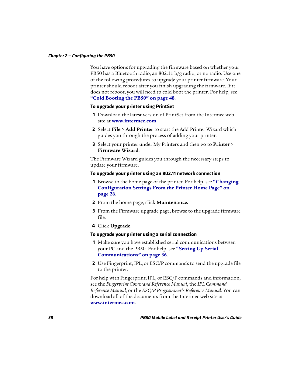 Intermec PB50 User Manual | Page 48 / 72