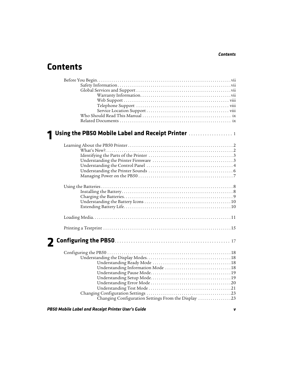 Intermec PB50 User Manual | Page 5 / 72