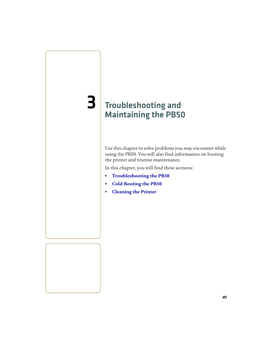 Troubleshooting and maintaining the pb50 | Intermec PB50 User Manual | Page 51 / 72